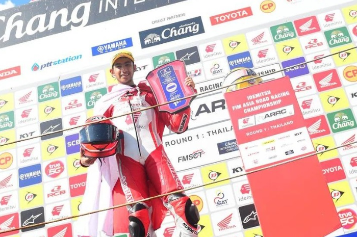 Andi Gilang raih podium race 1 SS600 ARRC Thailand 2022