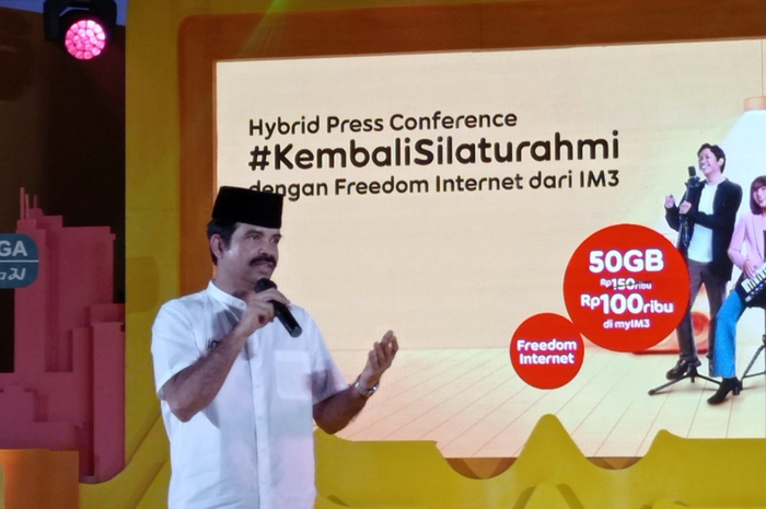 Ritesh Kumar Singh, Commercial Officer Indosat, saat mengenalkan Paket Freedom Internet kuota besar, Kamis (31/3/2022), di Jakarta Pusat.