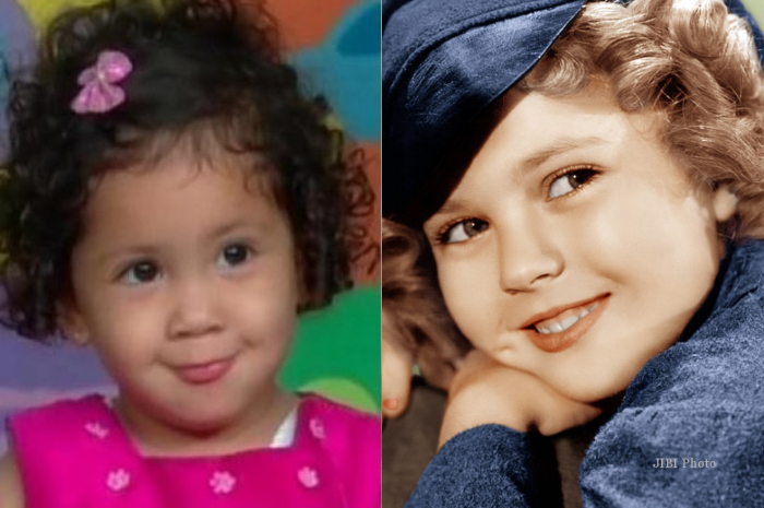 Alanis Humaira Al Maqdis (kiri) Shirley Temple (kanan)