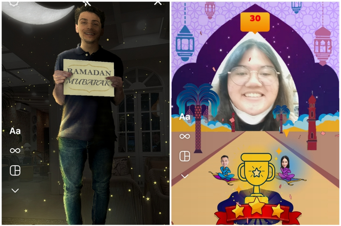 Dua filter terbaru dengan efek AR dari Meta untuk bulan kebaikan.