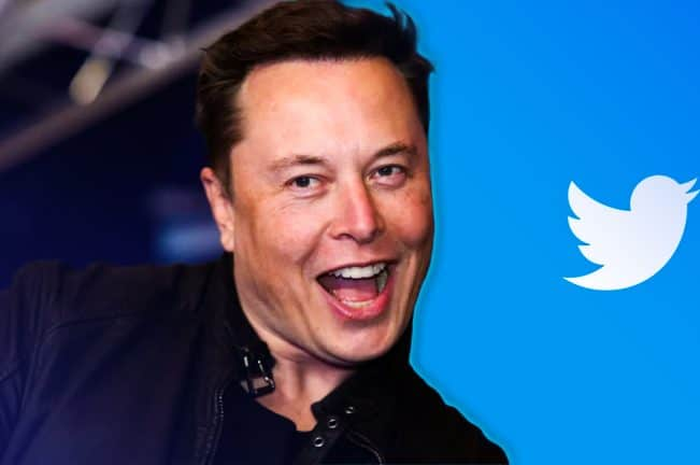 Ilustrasi Elon Musk dan logo Twitter