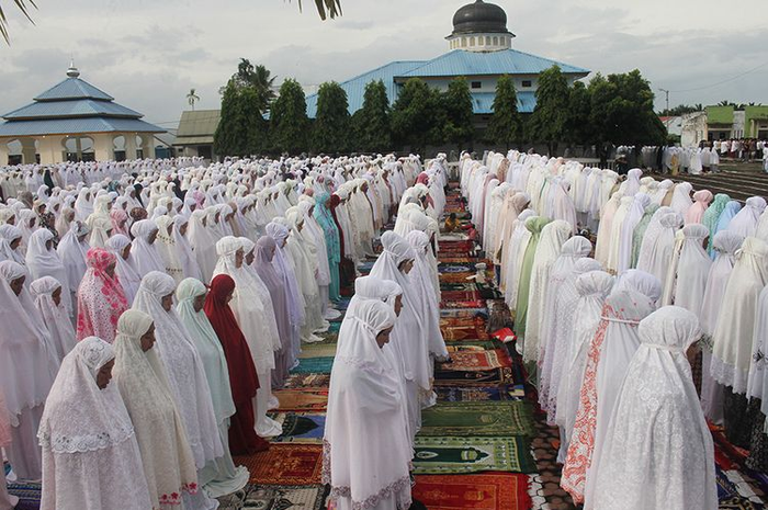 Ilustrasi salat Idul Fitri