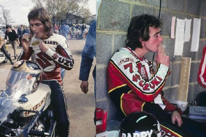 Hanya Barry Sheene, pembalap MotoGP satu ini yang berani-beraninya merokok sebelum balapan dimulai. 