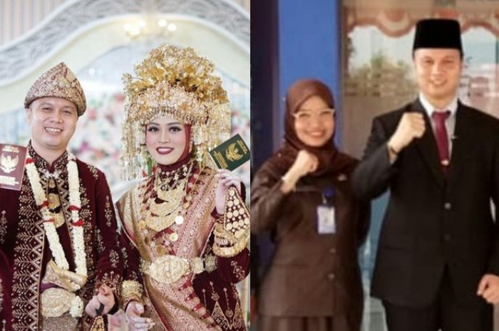 Kolase foto polwan Suci saat menikah, dan suaminya bersama selingkuhan 