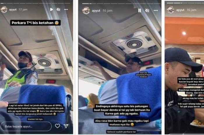 Tak ada penumpang yang ngaku BAB kotorannya jatuh di SPBU, bus ditahan.