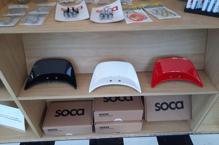 Brand spare part modifikasi SOCA resmi launching ducktail untuk Vespa matic di Vespa World Days 2022 Bali, segini harganya.