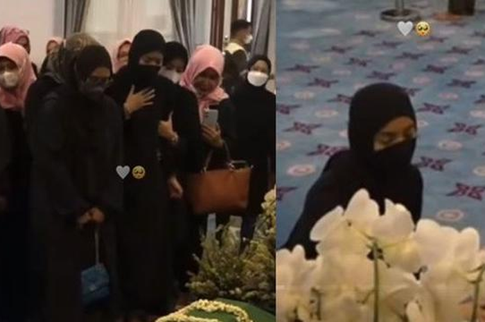 Nabila Ishma, kekasih Eril duduk lemas di samping peti jenazah anak Ridwan Kamil  