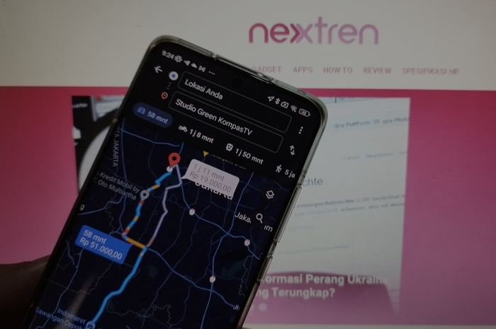 Cara cek tarif tol pakai aplikasi Google Maps di HP Android.
