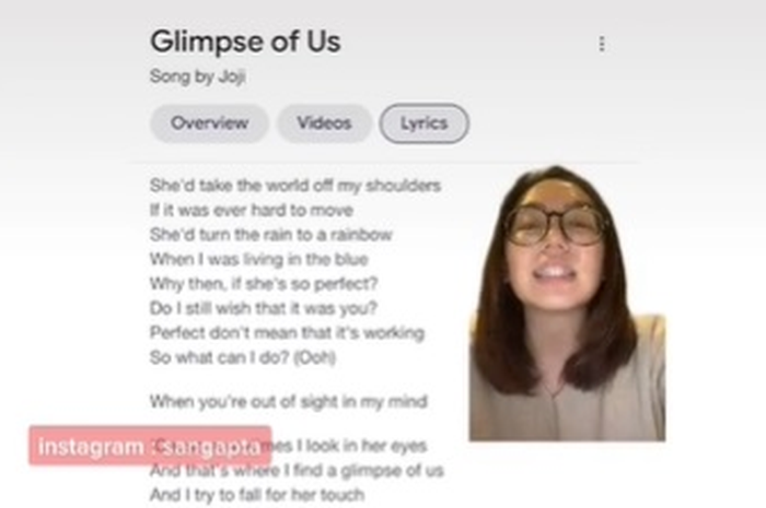 TikToker yang membedah lagu terbaru Joji, Glimpse of Us