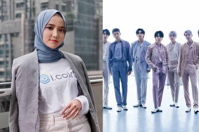 Kolase foto Wirda Mansur dan BTS