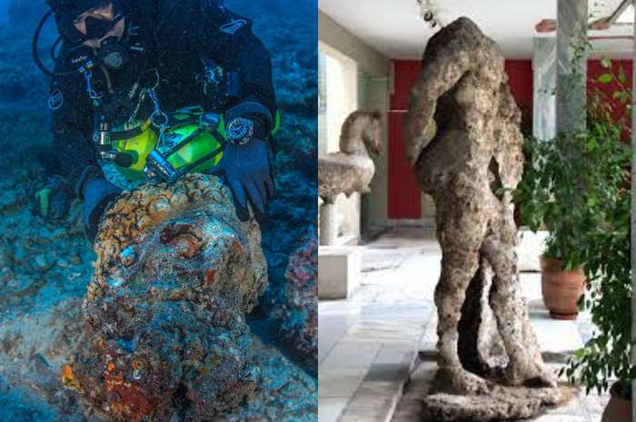 Kepala Hercules yang ditemukan di bangkai kapal Antikythera, yang di temukan di Yunani.