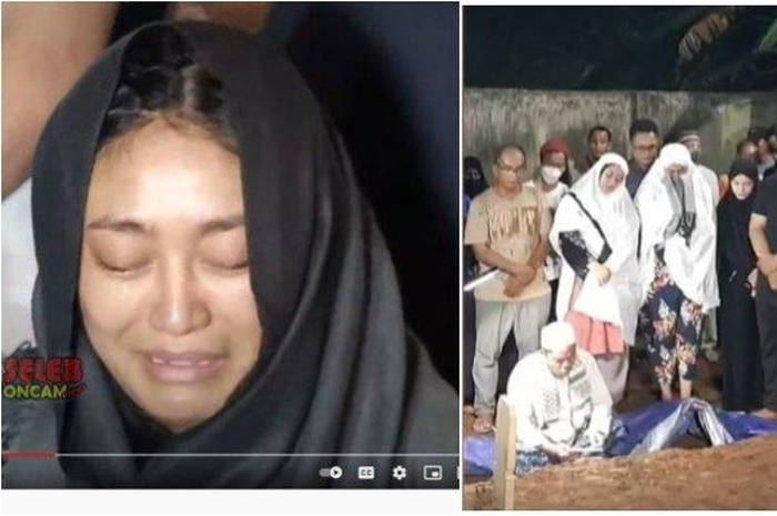 Ayu Anjani beserta keluarga sedang berada di pemakaman sang ibu.