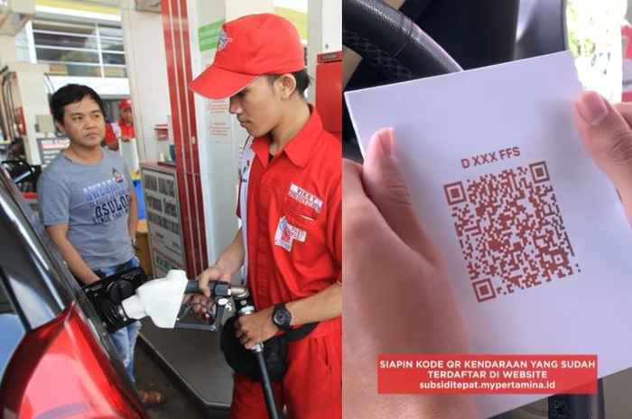 Ilustrasi membeli pertalite dengan QRCode