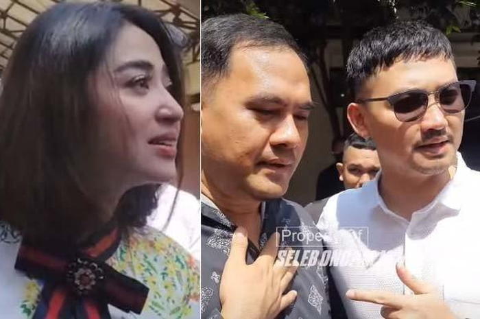 Kolase foto Dewi Perssik, Angga Wijaya, dan Saipul Jamil 