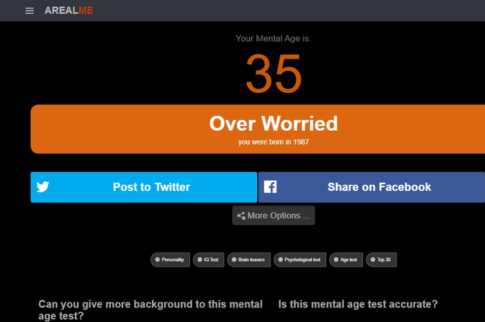 Link Tes Usia Mental di arealme.com