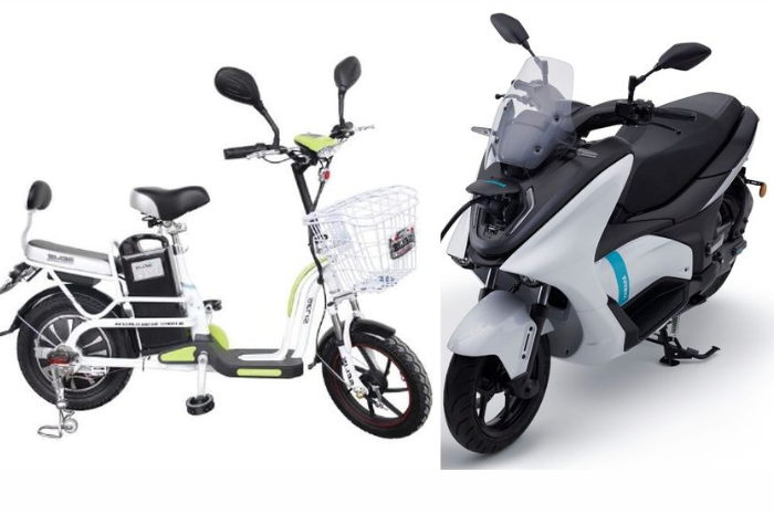 Beda Motor Listrik (kanan) Dengan Sepeda Listrik (kiri) 