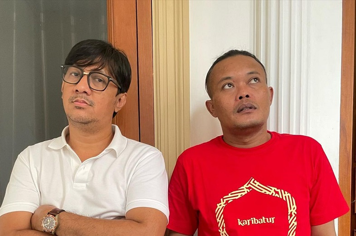 Komedian Andre Taulany dan Sule.