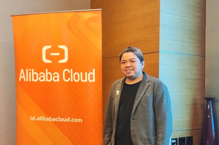 Eggy Tanuwijaya, Head of Product Solutions for Indonesia, Alibaba Cloud, dalam acara konferensi pers, Selasa (26/7). 