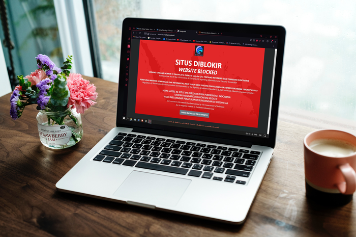 Ilustrasi notifikasi situs yang diblokir Kominfo karena belum terdaftar sebagai PSE
