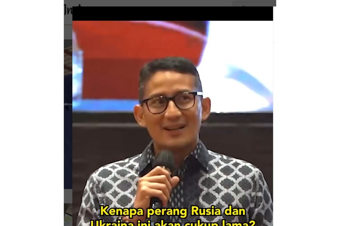 Sandiaga Uno menjelaskan kenapa perang Rusia dan Ukraina bisa berlangsung lama.