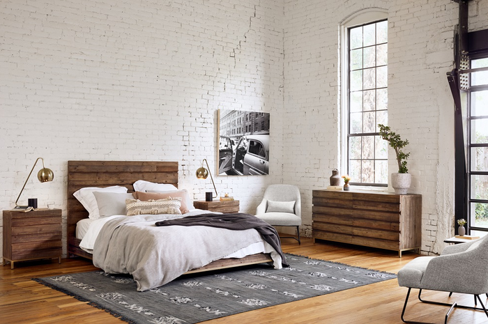 Ilustrasi kamar tidur rustic modern