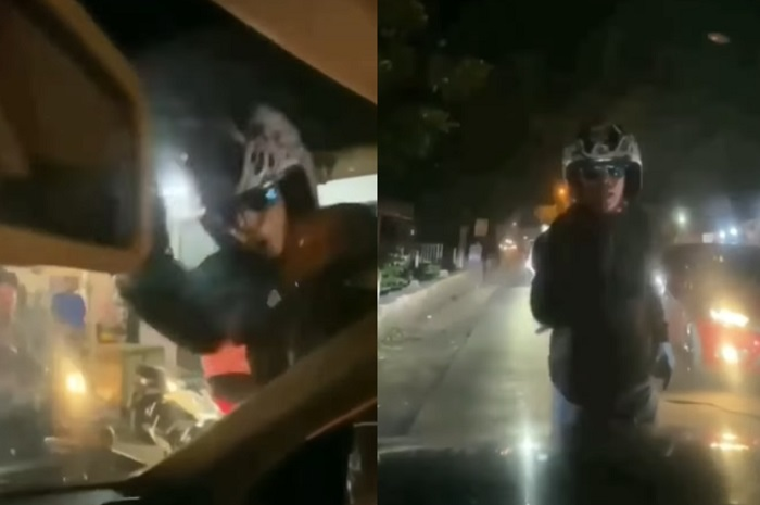 Video pemotor ngamuk sampai rusak spion mobil viral di media sosial, diunggah akun Instagram @fakta.indo, Minggu (28/8/2022).