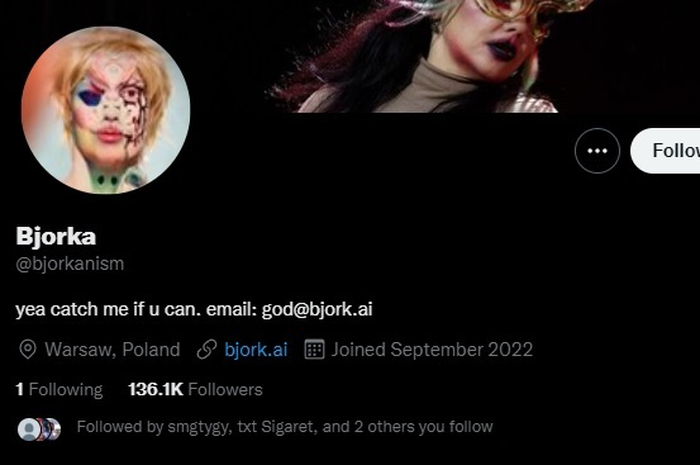 Deskripsi profil twitter Bjorka mencantumkan lokasi Warsawa, Polandia