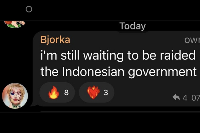 Pesan hacker Bjorka di grup Telegram bahw ia menunggu digerebek oleh pemerintah Indonesia