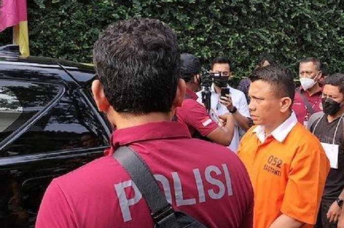 Ferdy Sambo saat rekonstruksi.