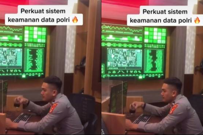 Sementara identitas polisi itu terkuak setelah tulisan warna merah berisi Comand Center Polres Musi Rawas, Sumater Selatan.