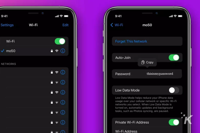 Cara melihat password wifi tersimpan di iPhone