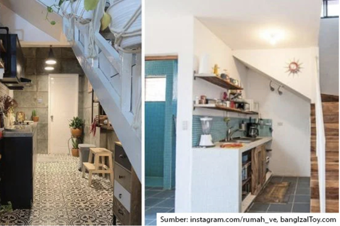 Berikut ini desain dapur di bawah tangga minimalis yang hembat biaya. Dijamin cocok lho. Cek foto inspirasinya yuk!