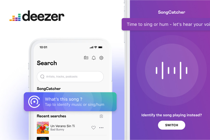 Tampilan User Interface dari fitur SimngCatcher Deezer. 