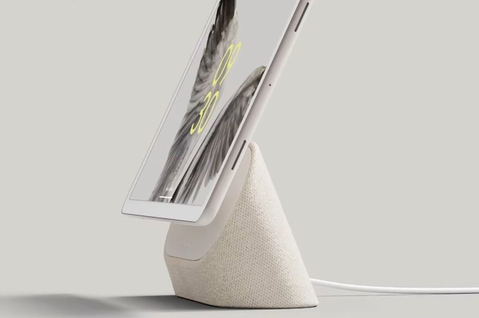 Dok Speaker Pengisi Daya untuk Pixel Tablet yang akan dirilis pada tahun 2023. 