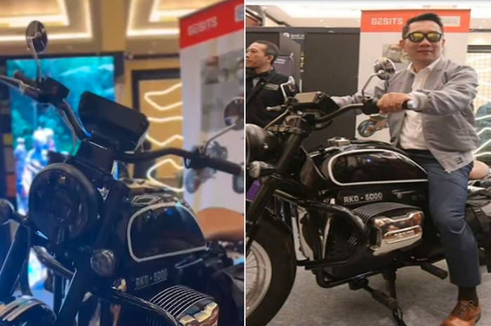 Motor listrik ala bobber rancangan Ridwan Kamil dipajang di event West Java Investment Summit (WJIS) 2022.