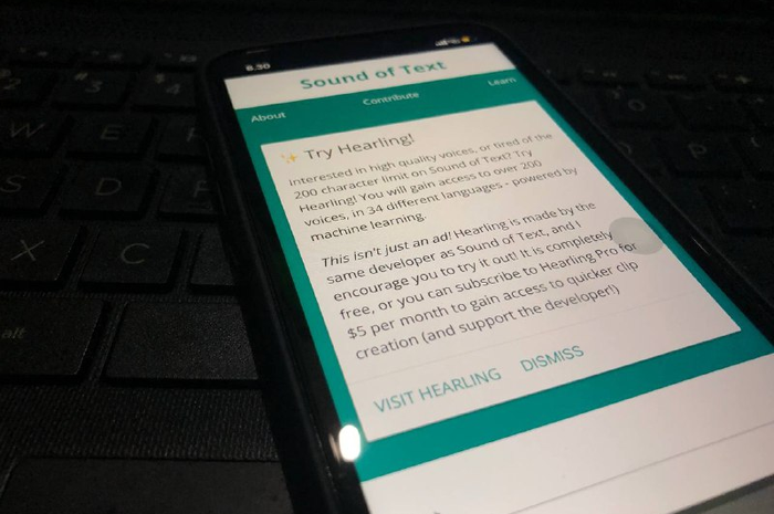 Cara membuat ringtone WhatsApp dari situs Sound of Text