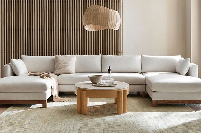 Ilustrasi sofa berbentuk U