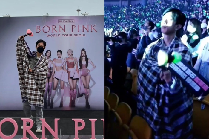 Pakai sarung nonton konser Blackpink di Seoul, Indonesia banget