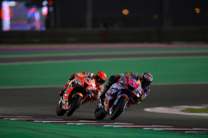 Foto ilustrasi. Tim Marc Marquez (Repsol Honda) sindir-sindiran dengan Gresini Racing jelang MotoGP Valencia 2022.
