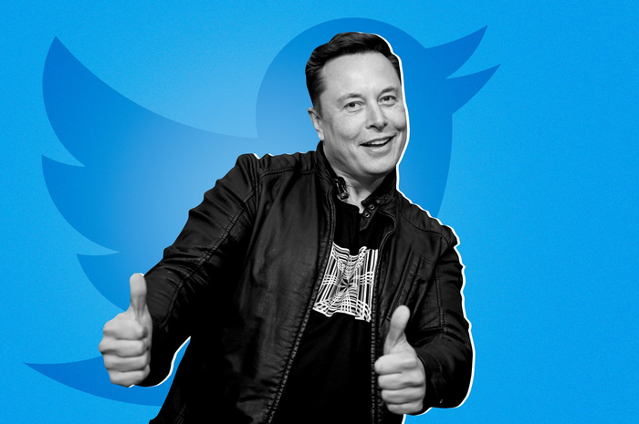 Ilustrasi Elon Musk dan Twitter