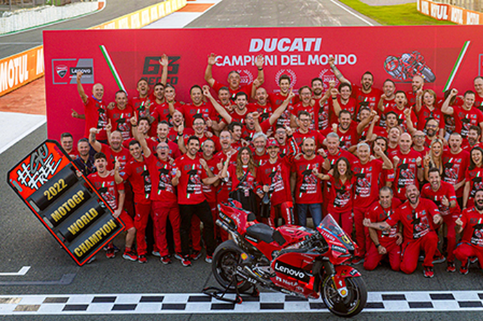 Tak hanya Francesco Bagnaia juara dunia MotoGP 2022, terungkap fakta begitu pas tahun ini disebut dengan Ducati dominasi total