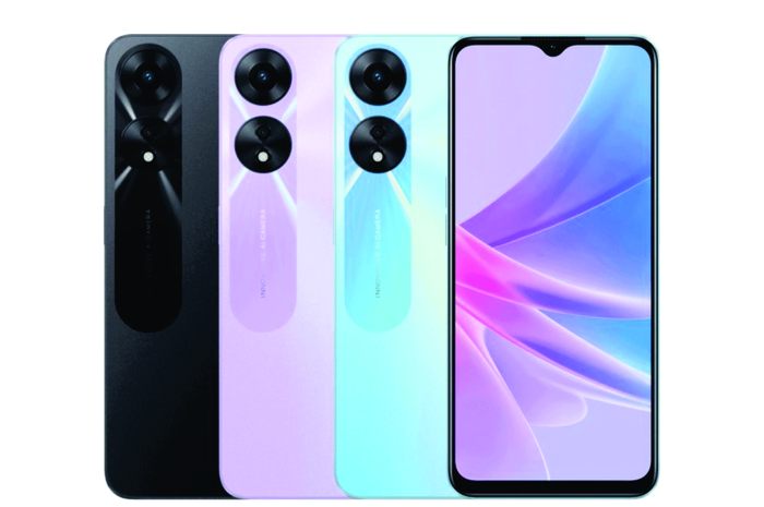 tampilan depan dan belakang OPPO A58