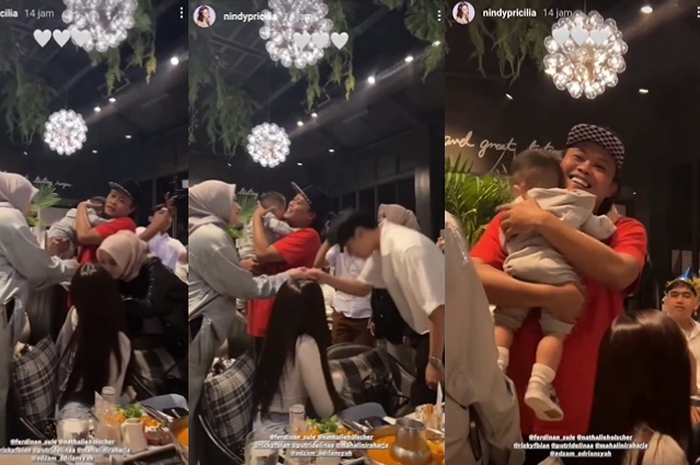Begini momen pertemuan Nathalie Holscher dan Putri Delina di ulang tahun Sule.