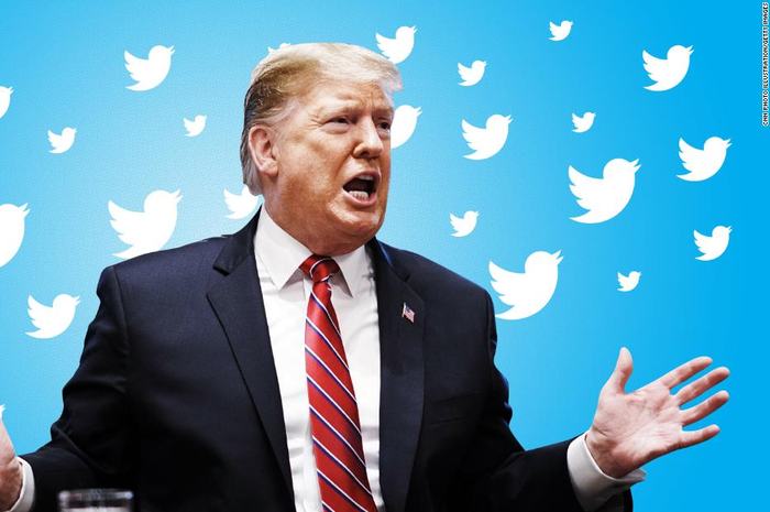 Ilustrasi Donald Trump yang telah resmi kembali ke Twitter.  