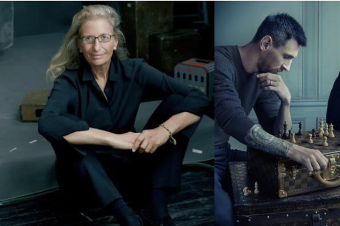 Fotografer legendaris Annie Leibovitz mengungkap pesan rahasia foto Lionel Messi dan Cristiano Ronaldo main catur.