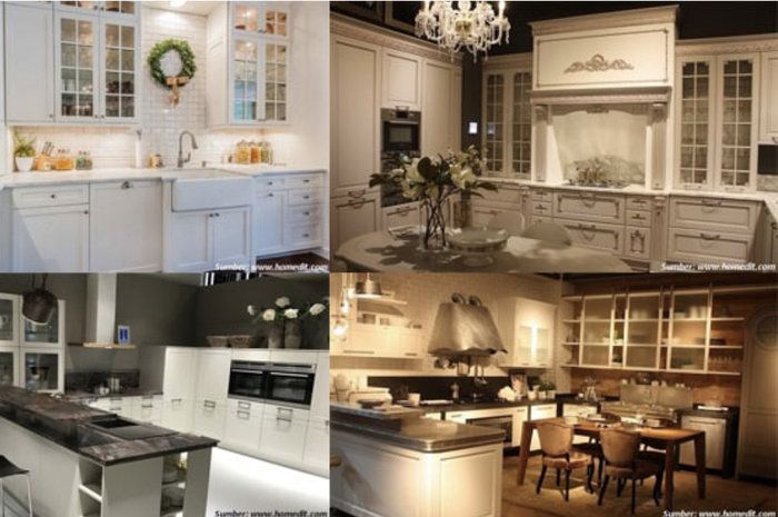Desain kabinet dapur yang menebarkan kesan mewah dirancang dengan model spesial. Foto hasilnya sampai dibahas pemilik rumah.