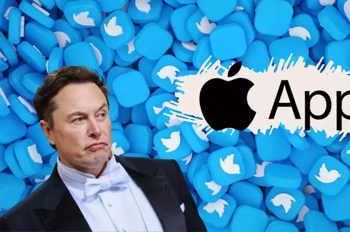 Ilustrasi Elon Musk dengan Apple