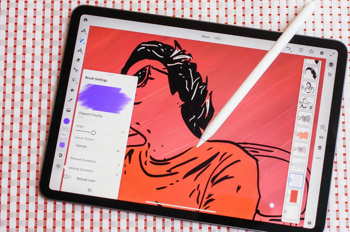 Ilustrasi karya yang dibuat menggunakan Adobe Fresco 