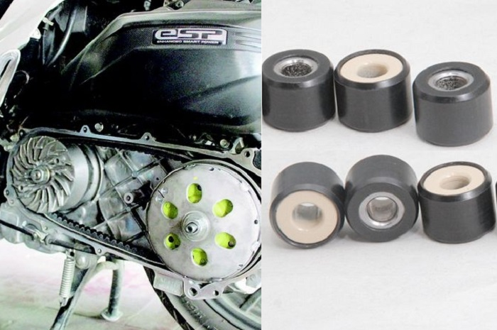 Ilustrasi roller di CVT motor Honda BeAT.