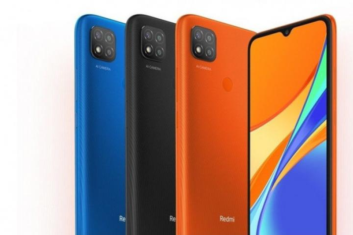 Tampilan panel belakang dan depan hp Redmi 9C